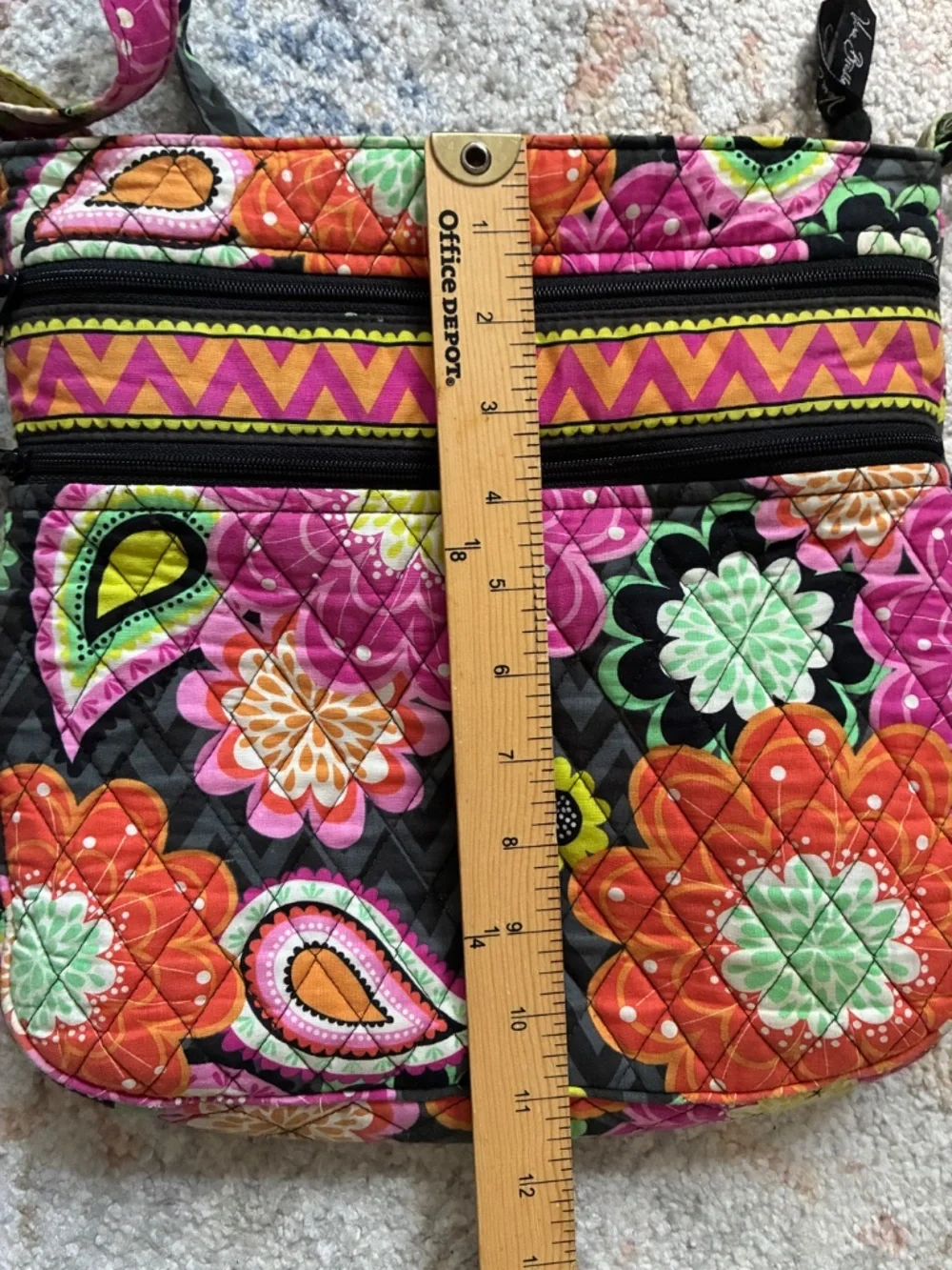 Vera Bradley Ziggy Zinnia Hipster Crossbody-Vibrant Summer Floral